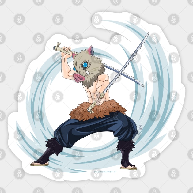 Beast Sword Boy Masked Sticker by Zapt Art